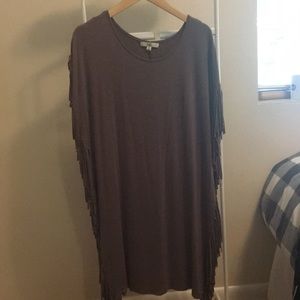 MIDI purple/mauve fringe dress